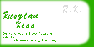 ruszlan kiss business card